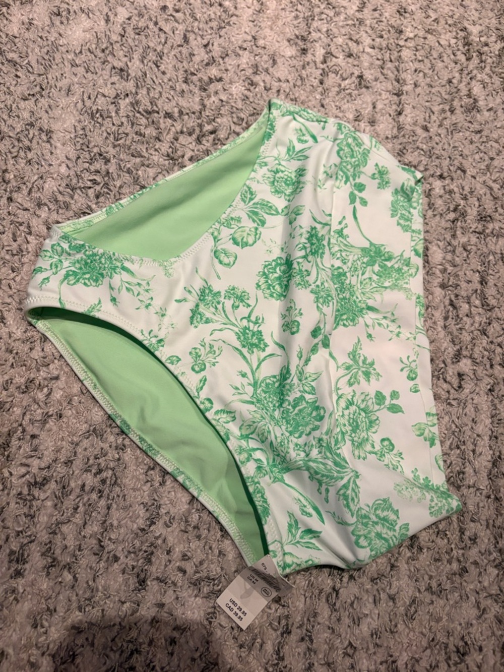 American Eagle Outfitters Green Floral High-Waist Bikini Bottoms